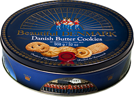 Jacobsens Beautiful Denmark Danish Butter Cookies Tin
